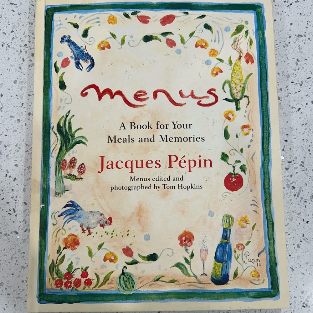 Jacques Pépin 'Menus' Book